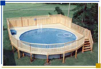 Free-Standing Deck Built Around Pool